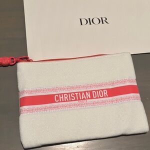 Christian Dior Pink Coral Terry Pouch
